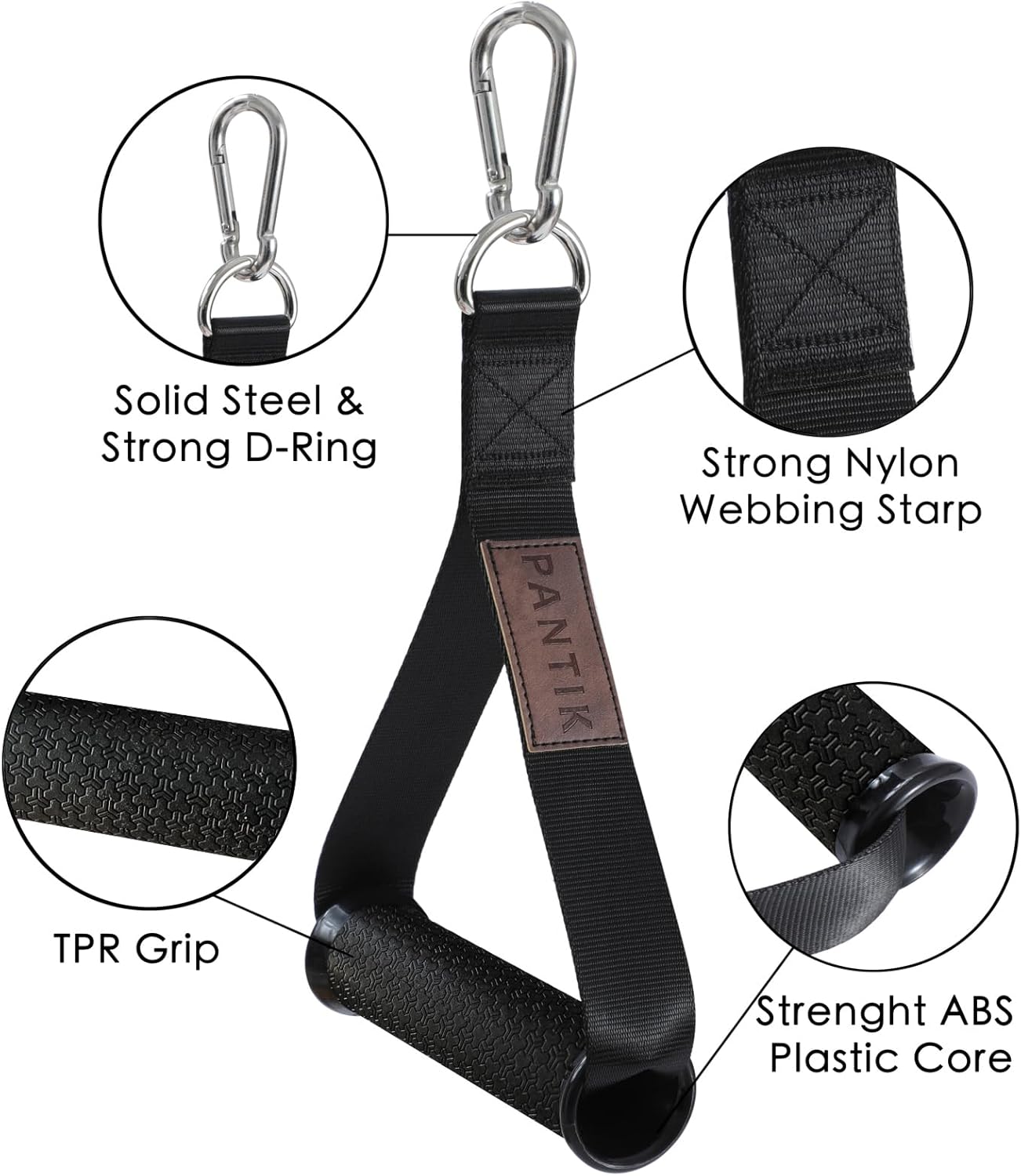 Skiennix Heavy Duty Exercise Handles - Durable Gym Cable Attachments with D-Rings | Set of 2