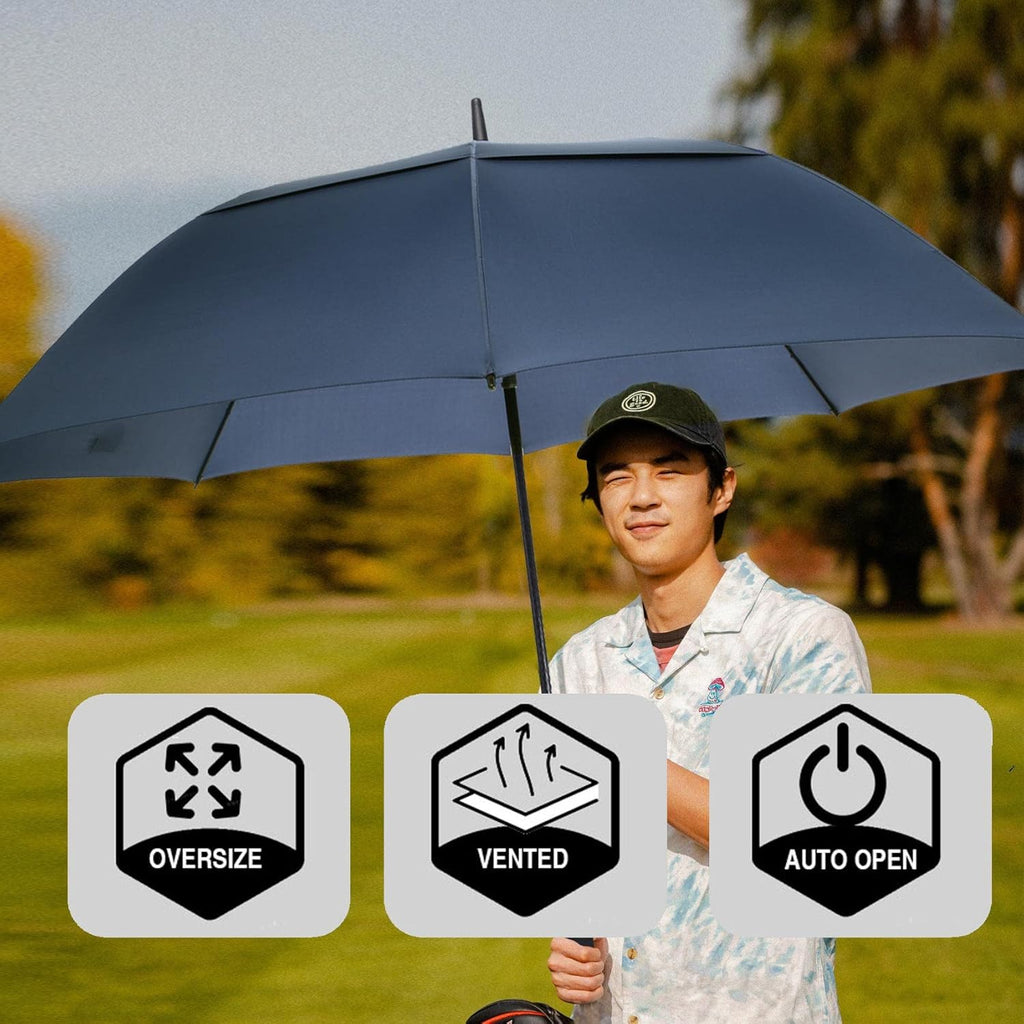 SIEPASA Golf Umbrella - Extra Large 62/68/72 Inch Automatic Open | Windproof & Waterproof Double Canopy