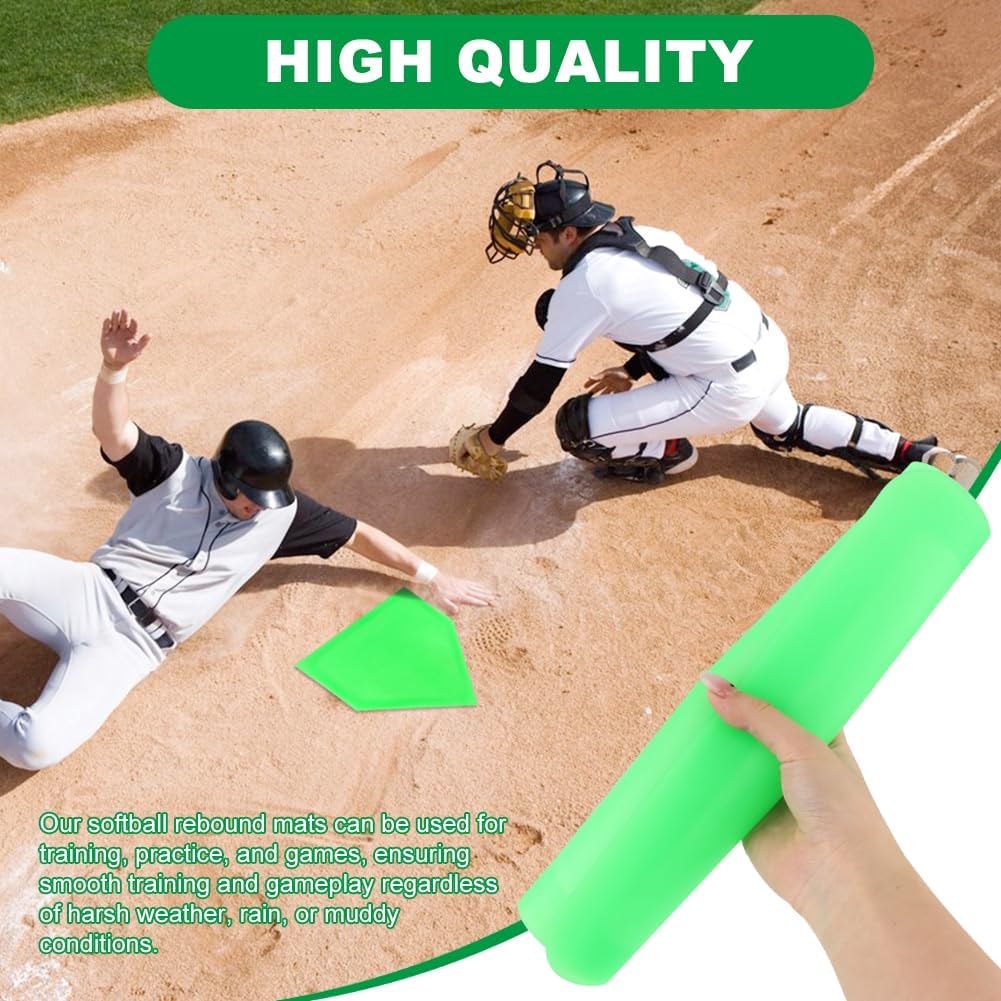 Skiennix Glow-In-The-Dark Baseball Home Plate Set - 5 Pieces with Carrying Bag & 4 Pickleballs