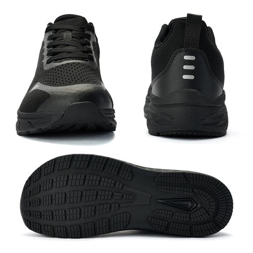 Wide Toe Box Shoes for Men - Comfortable Width Sneakers for Athletic Running Walking Tennis Workout Gym Orthopedic Plantar Fasciitis Work Footwear with Thick Cushioned Zero Drop Sole Black Size 13