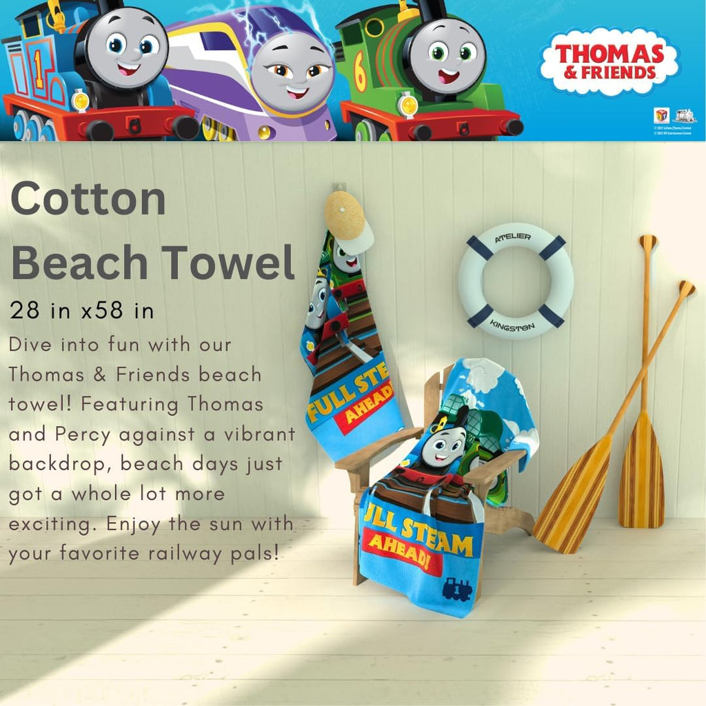 Thomas & Friends Super Soft Cotton Bath Towel - Ideal for Kids | 58 in x 28 in