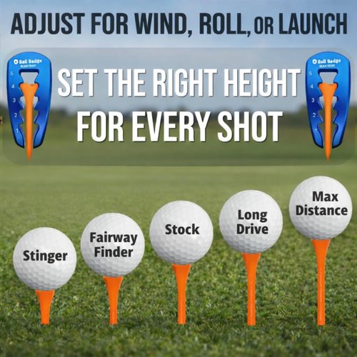 HeightRight Adjustable Golf Tee Height Tool (5-Level Precision) – Universal Fit for Wooden & Plastic Tees, Consistent Tee Height Setter for Drivers, Fairway Woods & Irons, Golf Swing Training Aid