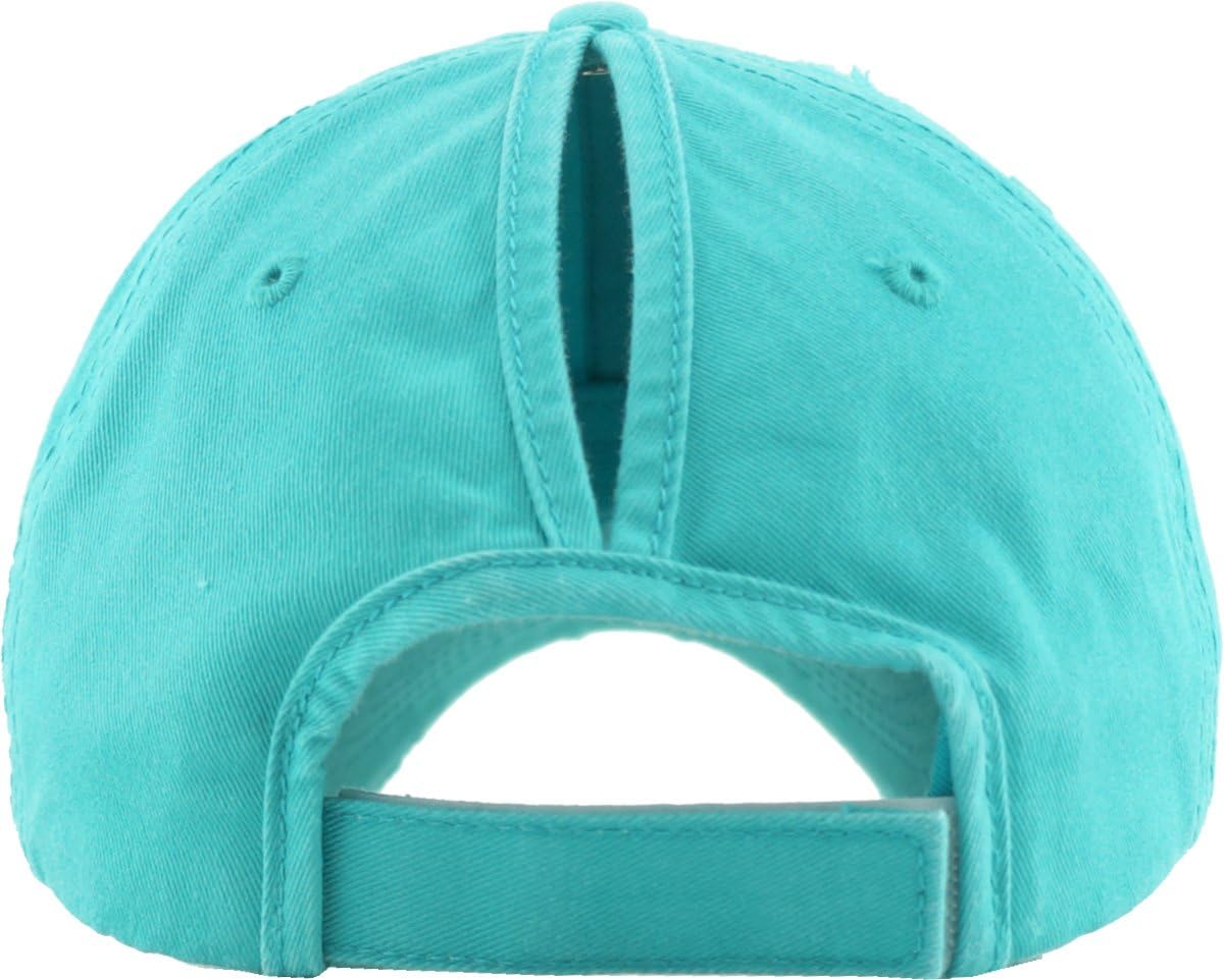 Skiennix Classic Ponytail Messy High Bun Hat - Adjustable Cotton Trucker Cap with Glitter Detail
