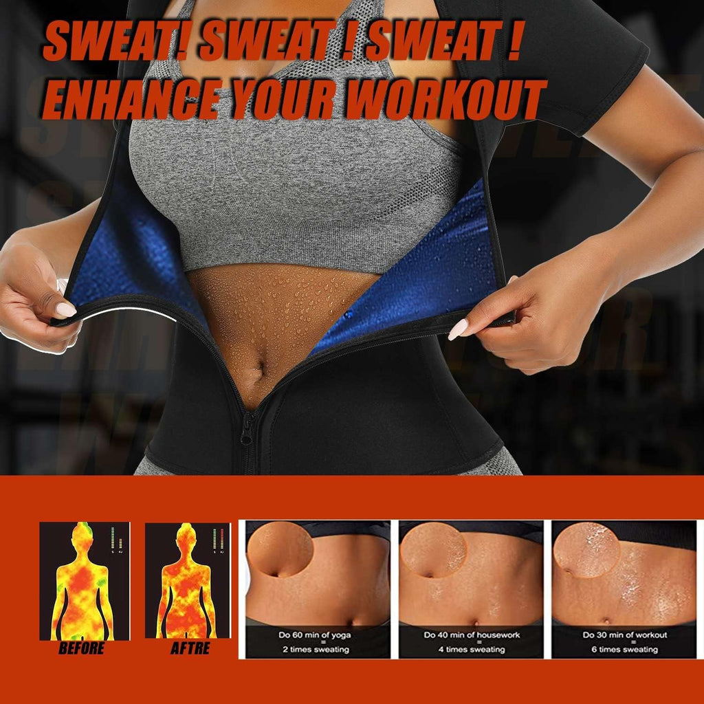 REMEBSWEAT Sauna Suit Shirt - Women's Weight Loss Sweat Vest for Effective Workouts | Fajas