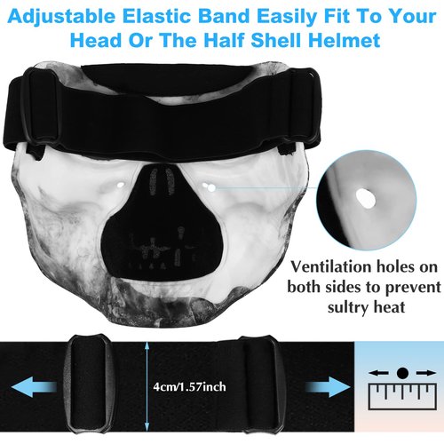 Flantor Spooky Skull Face Mask for Airsoft Paintball Motor Racing Polarized Lens (Skull Black)