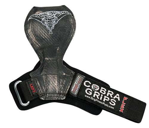 2018 Cobra Grips Flex Model Weight Lifting Gloves Heavy Duty Straps Alternative Power Lifting Hooks Best for Deadlifts with Padded Wrist Wrap Support Bodybuilding (Small, Black Rubber)