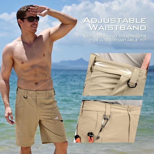KastKing Rekon Men's Fishing Cargo Shorts - Quick Dry Casual Hiking & Tactical Gear | Versatile Travel Wear