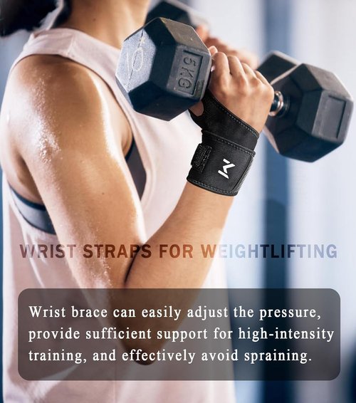 1Pair TFCC Wrist Brace with 1Pair Wristbands, Wrist Support for Tendonitis, Strain, Pain Relief, Adjustable Wrist Wrap for Sports, Tennis, Golf, Weightlifting (Black)