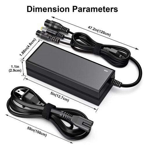 36V/42V2A Replacement Charger,3-in-1(5.5mm x 2.5mm / 2.1mm Universal)& 3 Claw(12mm/8mm) Female Port,Compatible with Jetson,Swagtron, Bird, Razor, Segway, Gotrax