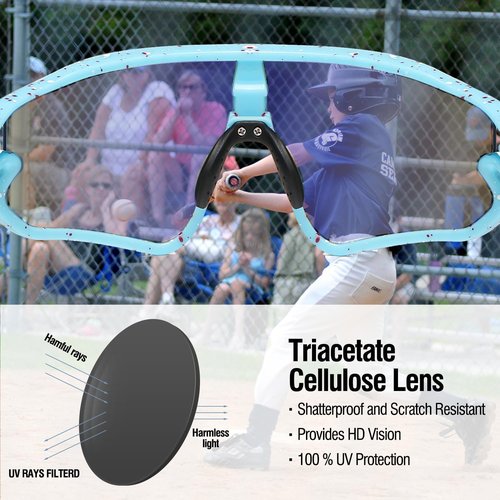 DUCO Kids Sunglasses - Lightweight TR90 Frame with UV400 Protection | Stylish Sports Shades for Boys & Girls