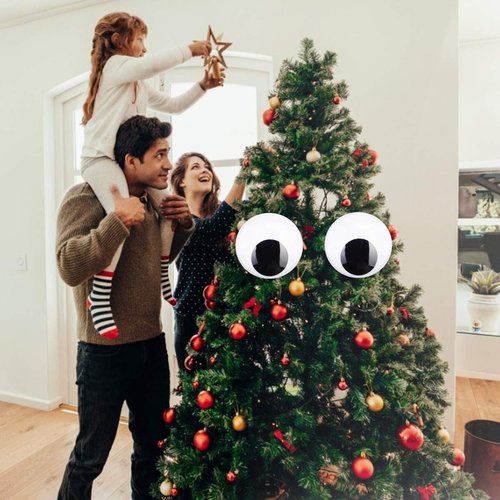 DIYASY Giant Googly Eyes - 7.5 Inches Self-Adhesive Wiggle Eyes for DIY Crafts & Ornaments (2 Pcs)