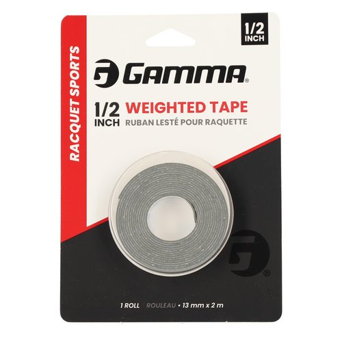 Gamma Weighted Tape – Adjustable Paddle & Racquet Weight for Enhanced Control, Power & Speed – Customizable Tape for Pickleball, Tennis, Padel - Gray, 1/2" Roll