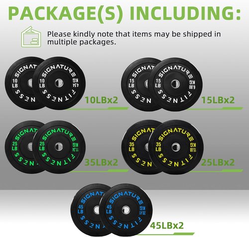 Fitvids Olympic Bumper Plates Set, 2" Weight Plates for Strength Training & Weightlifting, Paris or Set or Set with Barbell, Multiple Options