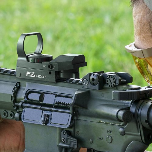 EZshoot Red Green Dot Gun Sight - Holographic Reflex Sight with 4 Adjustable Reticles & 20mm Rail Mount