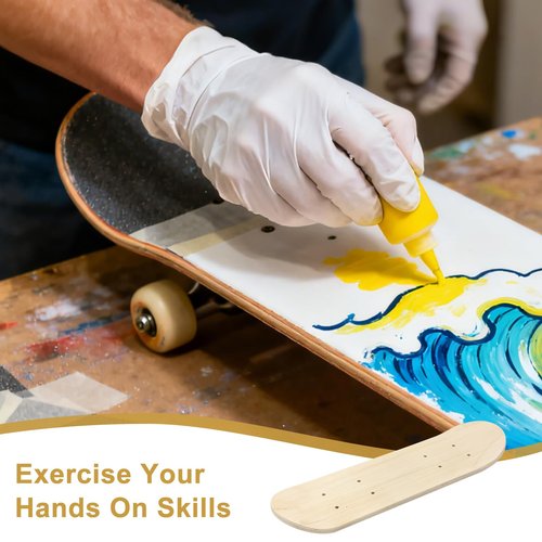 DIY Blank Skateboard Deck, 16.92 X 4.92 Inch Plain Custom Skateboard Deck for Double Sided Unfinished Maple Board, Art Painting and Creativity