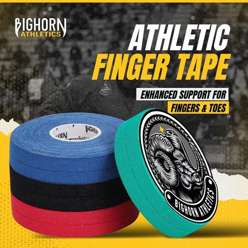 Bighorn Athletics Jiu Jitsu Finger Tape, 0.3-Inch x 45-feet, 8-Rolls | Residue-Free Adhesive | Athletic Sports Tape for BJJ, Wrestling, Climbing, Volleyball, Hands & Toes | Red, Black, Blue Green