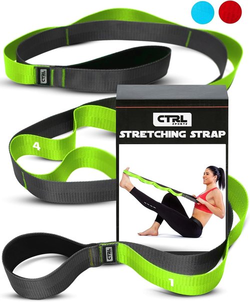 Fascia Stretching Strap by [Brand Name] - Non-Elastic Yoga & Physical Therapy Band for Enhanced Flexibility | Ideal for Hamstring & Leg Stretching
