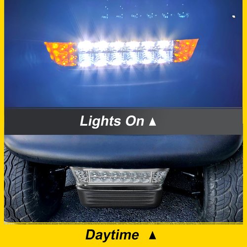 IOOBLBEI Club Car Precedent LED Head Light Kit with Bumper for Club Car Precedent 2004-UP Electri Golf Cart Front Light, 12V LED Turn Signal HeadLight Replaces OEM 102524800, 1025248-01