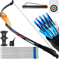 Skiennix 54” Recurve Bow - Lightweight Traditional Wood Takedown Bow for Adults & Beginners (40lbs)