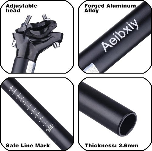Aeibxiy Bike SeatPost 27.2mm 30.9mm 31.6mm Aluminum Alloy 350mm Bicycle Seat Post for Mountain Road Bikes BMX