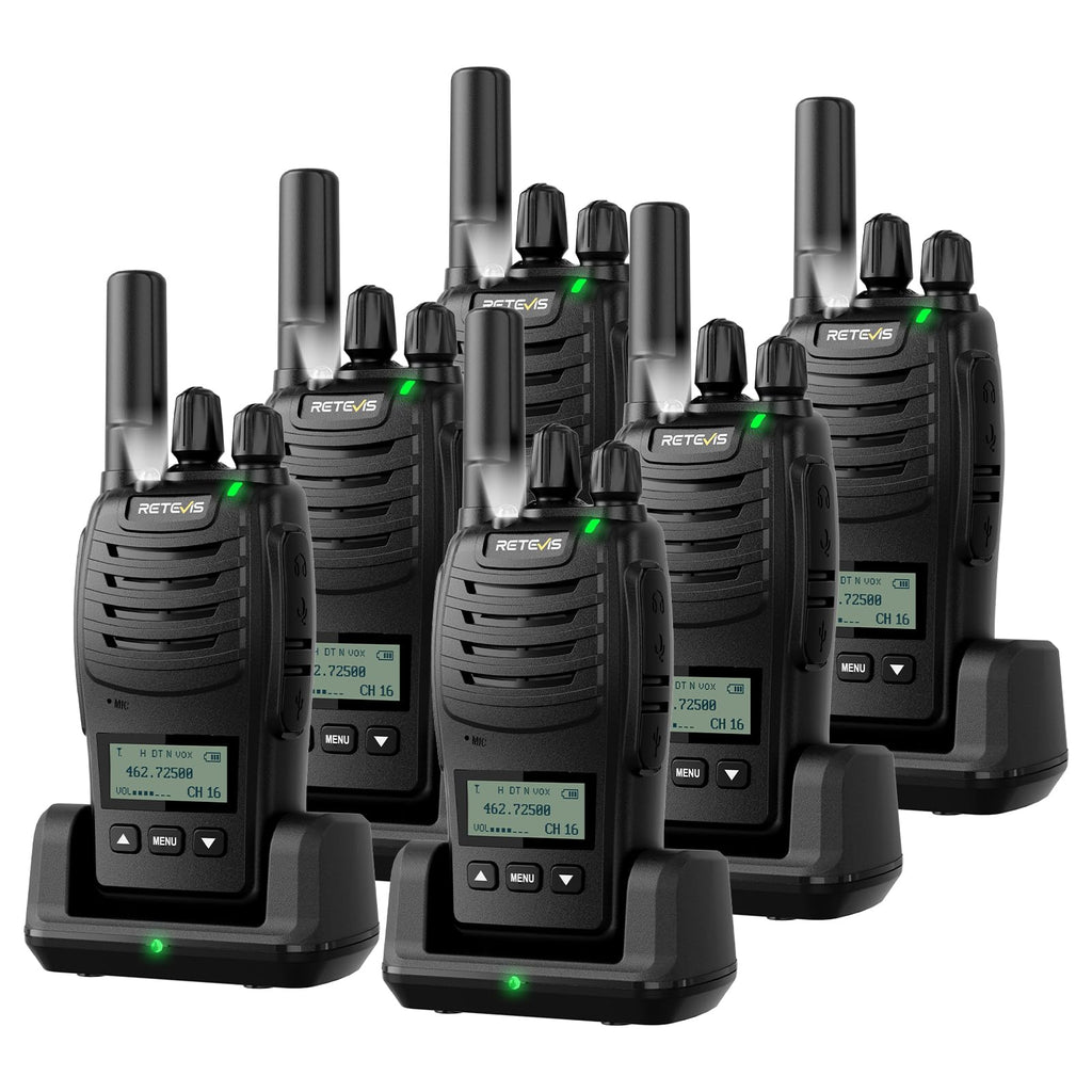 Retevis H777D 2 Way Radio with LCD Display, 2 Pcs, NOAA, USB-C Charging, VOX, Handheld Rechargeable Walkie Talkies, Durable Two Way Radios Long Range for Hunting Camping Off-Road