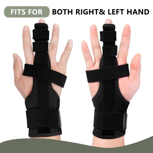 EDNYZAKRN Finger Splint for Middle Finger, Trigger Finger Splint Wrist Support Brace, Straightening Immobilizer -Adjustable Removable straps for Left or Right Hand