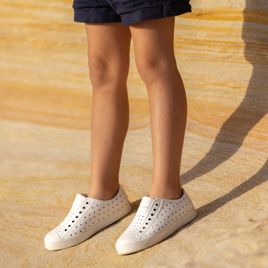 Native Shoes Unisex-Kids Jefferson Sneakers, Samba Pink/Shell White, 5 Big Kid