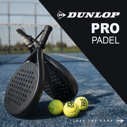 Dunlop Sports Pro Padel Ball, 3-Ball can, Yellow