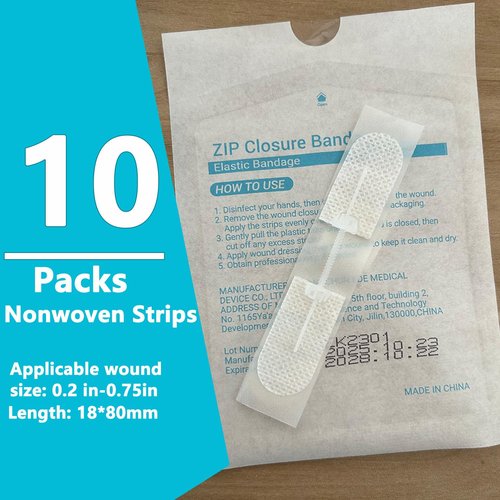 10PCS Wound Closure Strips, Butterfly Bandages Emergency Laceration Closure Kit Repair Wounds Without Stitches, Quick Clot Zip Stitch Wound Closures Device