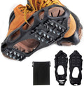 Ice Snow Traction Cleats Crampons Anti-Slip Snow Shoes for Men Women 24 Steel Crampons XL (10.5-13 / 11.5-14)