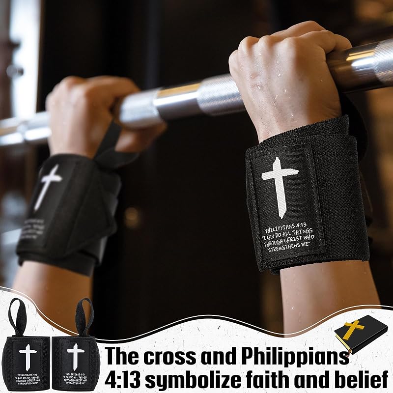 Cross Faith 25 Inch Wrist Wraps for Weightlifting — Adjustable Thumb Loop Straps for Men & Women