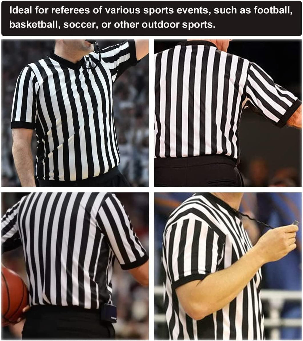 Skiennix Referee Shirt - Black Stripe Umpire Jersey for Basketball, Football & Soccer | Men's Size