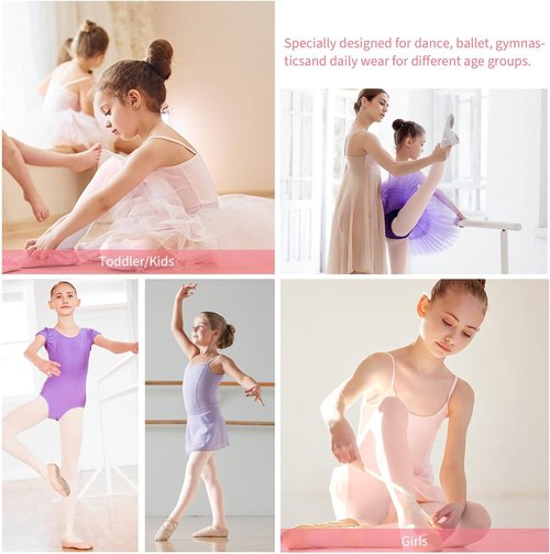 Buauty Ballet Dance Tights for Girls - 2 Pairs of Convertible Toddler Pantyhose in Soft Fabric