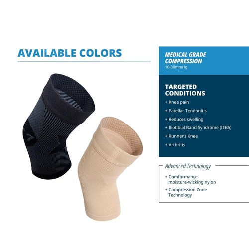 OS1st KS7 Performance Knee Brace stabilizes the patella, reduces recovery time, relieves knee pain and arthritis pain (Black, Large)