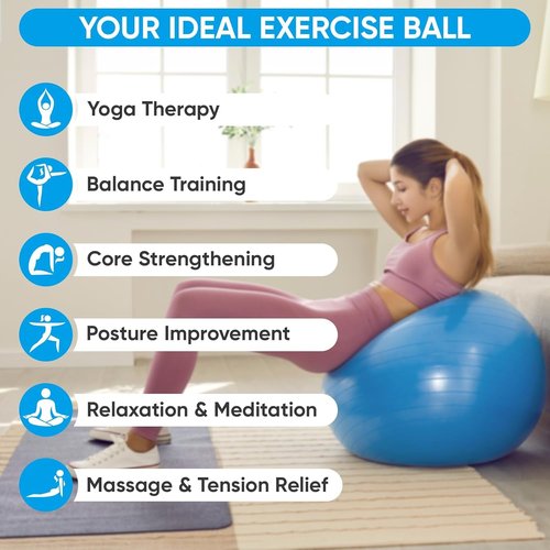 APEXUP Yoga Ball - Anti-Slip Heavy Duty Exercise Ball for Fitness & Core Workouts | 5 Sizes Available