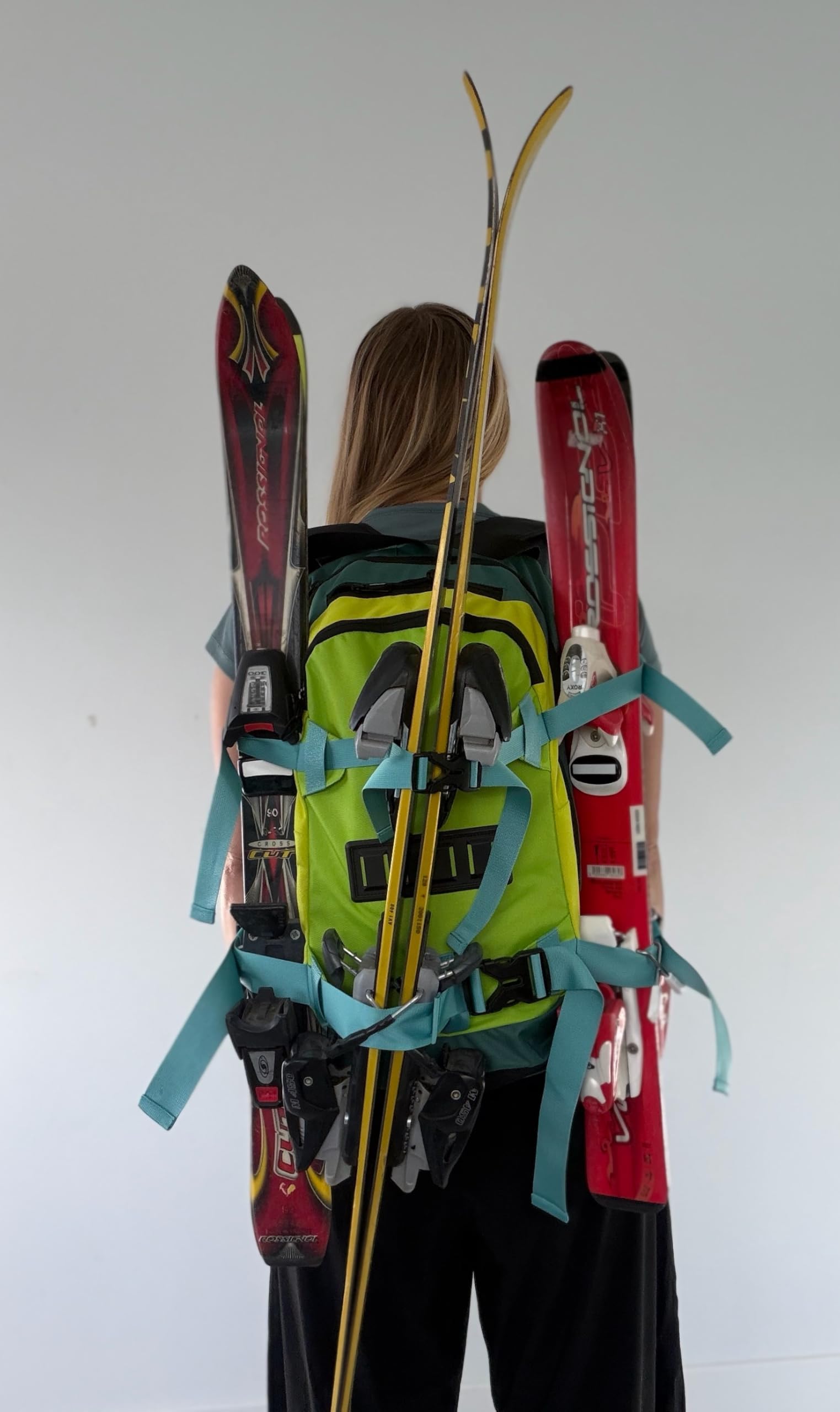 Ski Squad Quad: Multi Ski Carrying Family Backpack 2nd Generation. 5 year Warranty (Tree Run)