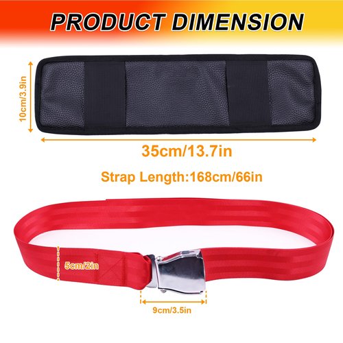 Padded Nordic Curl Bench Stabilizer Strap 66-Inch Adjustable Anchor Belt with Heavy-Duty Buckle for Lat Pulldown, Leg Extension, Dumbbell Press & Home Gym Training