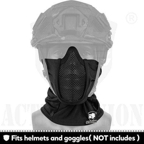 ACTIONUNION Tactical Airsoft Balaclava Mesh Mask Set - Lightweight, Breathable Design for Comfort