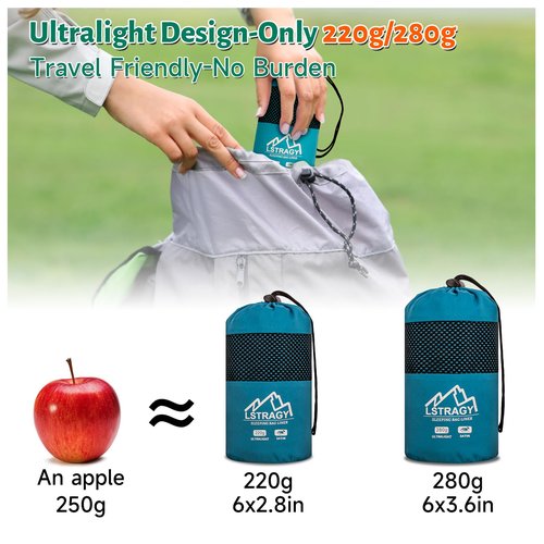 Ultralight Sleeping Bag Liner, 9.8oz Satin Sleep Sack, Comfy Breathable & Cooling & Silky Soft liner, Travel Sheets & Adult Sleep Sack with 2 Way Zipper, Ideal for Backpacking, Hotel, Camping, Hostels