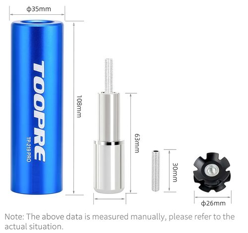 Chrisphil Bike Fork Star Nut Installation Tool with 4 Nuts - Universal Fit for 7/8", 1", 1-1/8" Steerer Tubes (Road & MTB)