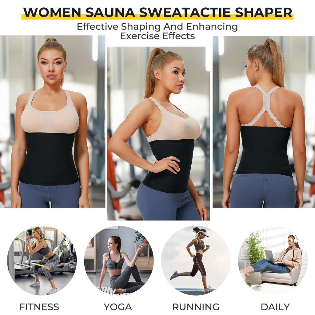 Dulchany Sauna Suit Waist Trimmer for Women Waist Trainer Sweat Band for Stomach Belly Thermo Slimming Belt Workout Blue