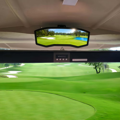 WUKO HUNT Golf Cart Rear View Mirror - Universal Racing Style Mirror with 3 Installation Kits & 360° Adjustable Ball Joint, Wide-Angle Clear HD Glass, Fits EZGO, Yamaha, Club Car, EPIC Golf Carts