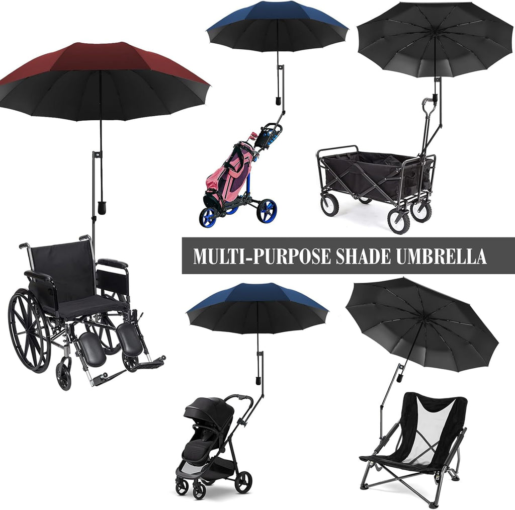 XLINGZA Beach Umbrella - UPF 50+ Protection with Adjustable Universal Clamp for Ultimate Shade