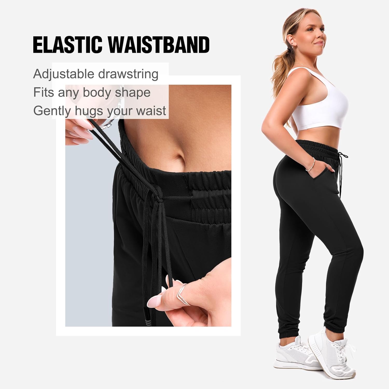SINOPHANT Women's Joggers - Comfortable Drawstring Sweatpants with Pockets for Gym & Yoga