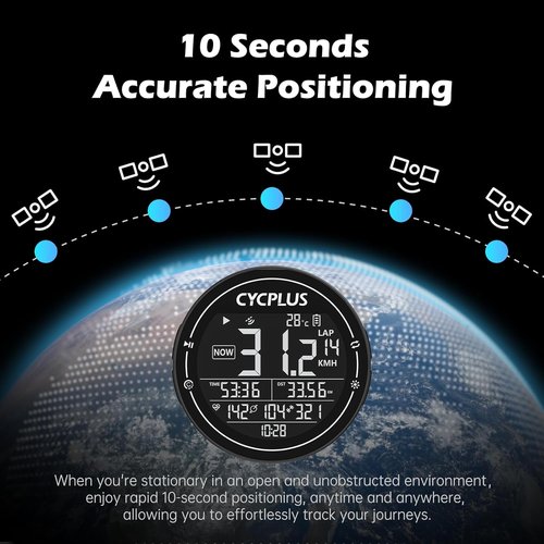 CYCPLUS GPS Bike Computer - Wireless Cycling Speedometer with ANT+ & Bluetooth | IPX6 Waterproof, 2.5" Screen