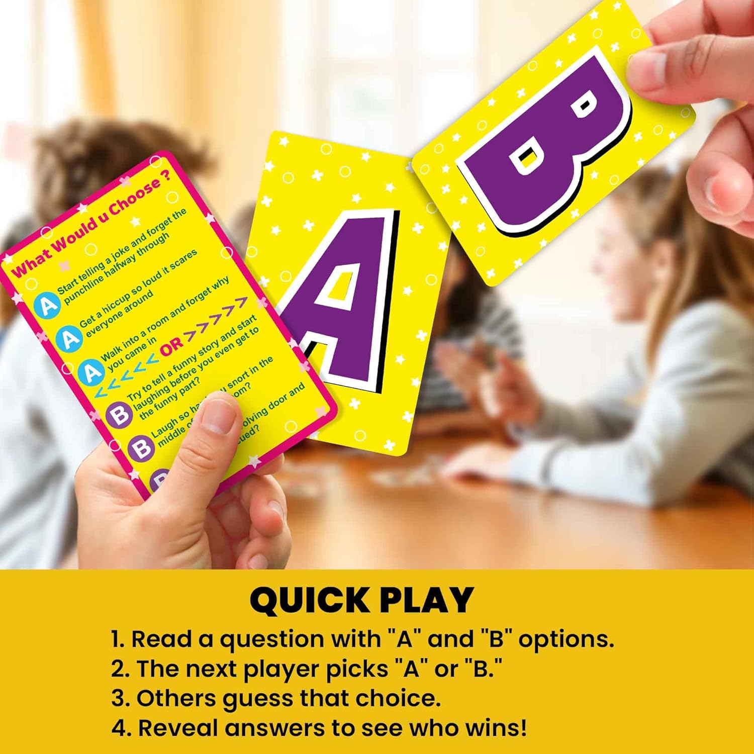 QUOKKA Card Game - 500+ Hilarious Scenarios for Family Fun | Perfect for Teens, Kids & Adults, Ages 7+