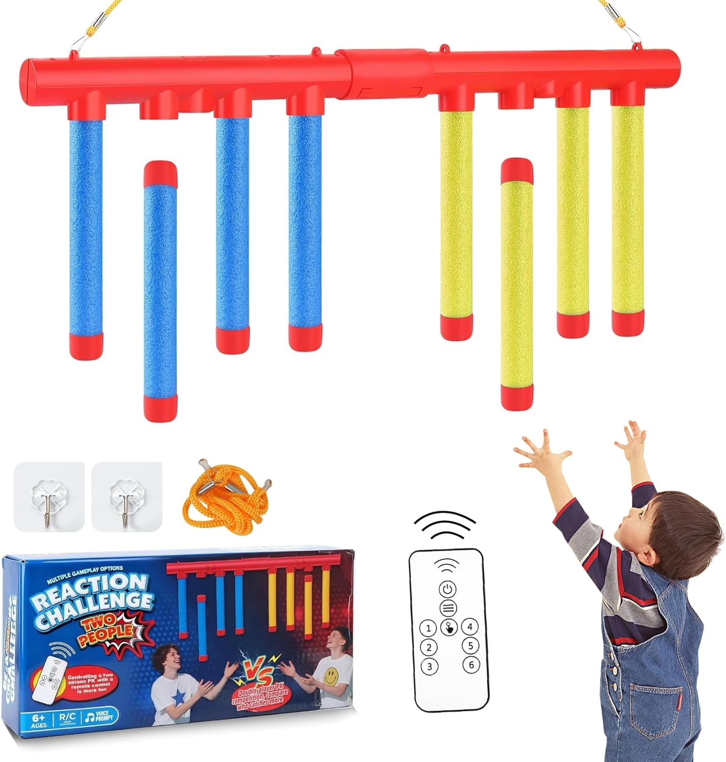 Reflex Drop Sticks Challenge Game - Enhance Hand-Eye Coordination | 3 Adjustable Speed Modes for All Ages