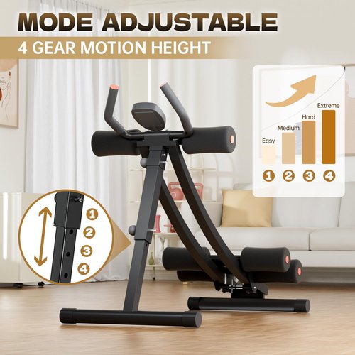 WECENI Abdominal Trainers, Adjustable AB Machine at Home or Gym for Core Strength Training, Ab Cruncher Foldable Fitness Gear for Men and Women Exercise &Workout