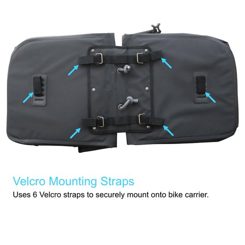 Lumintrail Waterproof Double Pannier Bike Bags 46L Bag Capacity for Rear Bicycle Rack, Carrying Handle, Safety Reflective Strips