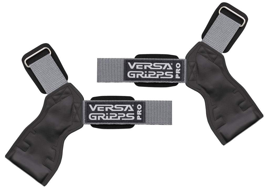 Versa Gripps Pro, Made in USA, Wrist Straps for Weightlifting Alternative, Best Training Accessory, R/L, Silver